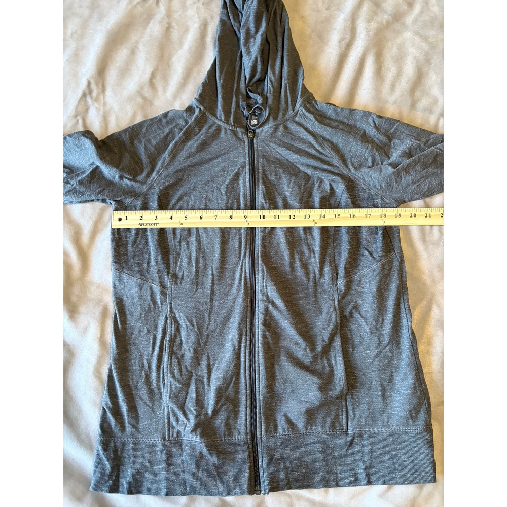 Tek Gear DryTek Womens Gray Full Zip Hoodie Sweatshirt Large Thumbholes Active - Picture 4 of 4